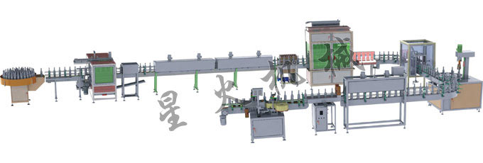 送瓶洗瓶烘干8頭灌裝封口貼標生產(chǎn)線